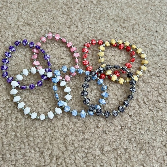 Owl‎ Beaded Bracelet Set - Colorful Stacking Bracelets - kids women teens - Picture 1 of 6
